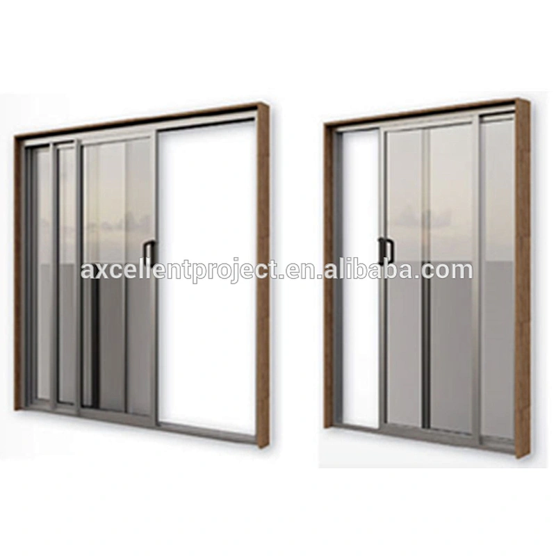 3 Tracks Sliding 6mm Glass Aluminium Doors And Windows