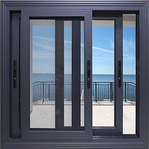 Aluminium Window Frame And Glass Design Sliding Type