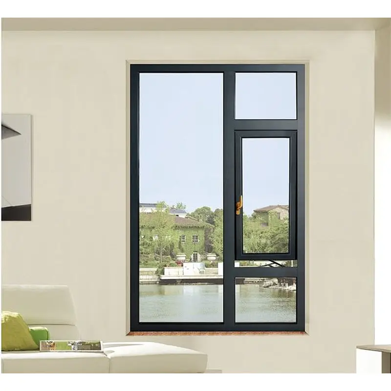 Factory customized design grey/black/white color double glazed aluminum awning window
