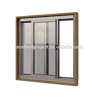 Tempered Glass With Mosquito Net Aluminium Windows Sliding Window