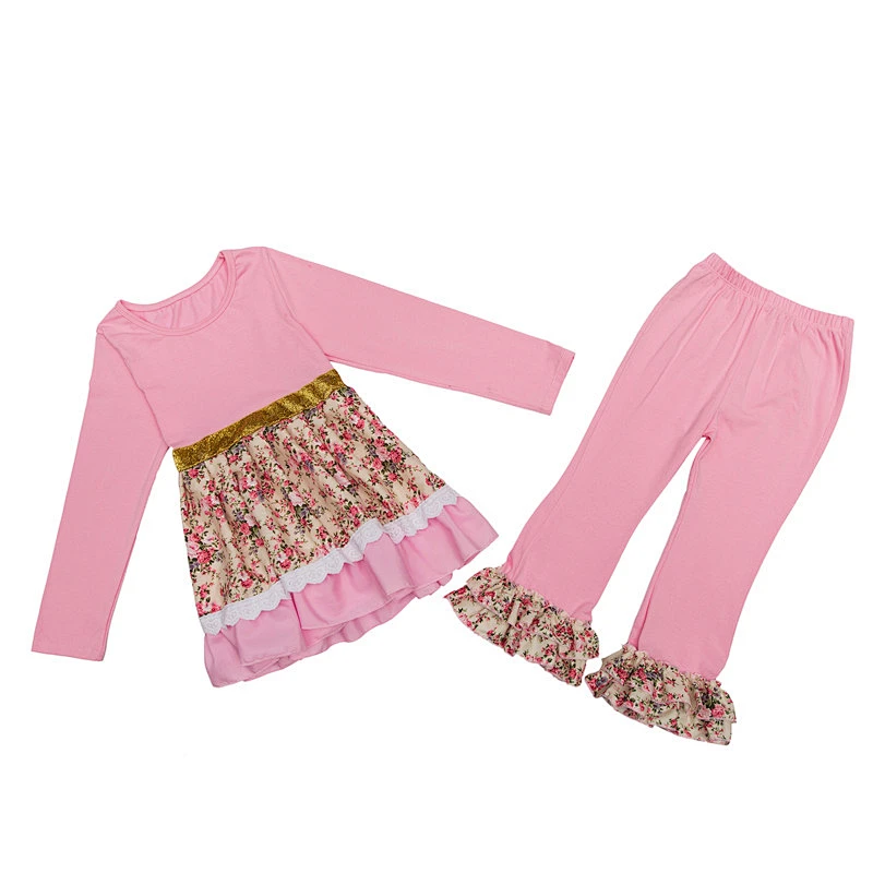 2018 Hot Sale Yiwu Kapu Garment Factory Girls Boutique Clothing Girl Giggle Moon Remake Outfits Set For Kid