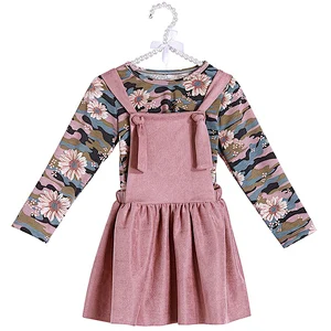 2019 High Quality Boutique Baby Girls Clothes Vintage Flower Sweet Skirt  Outfits  For Girl