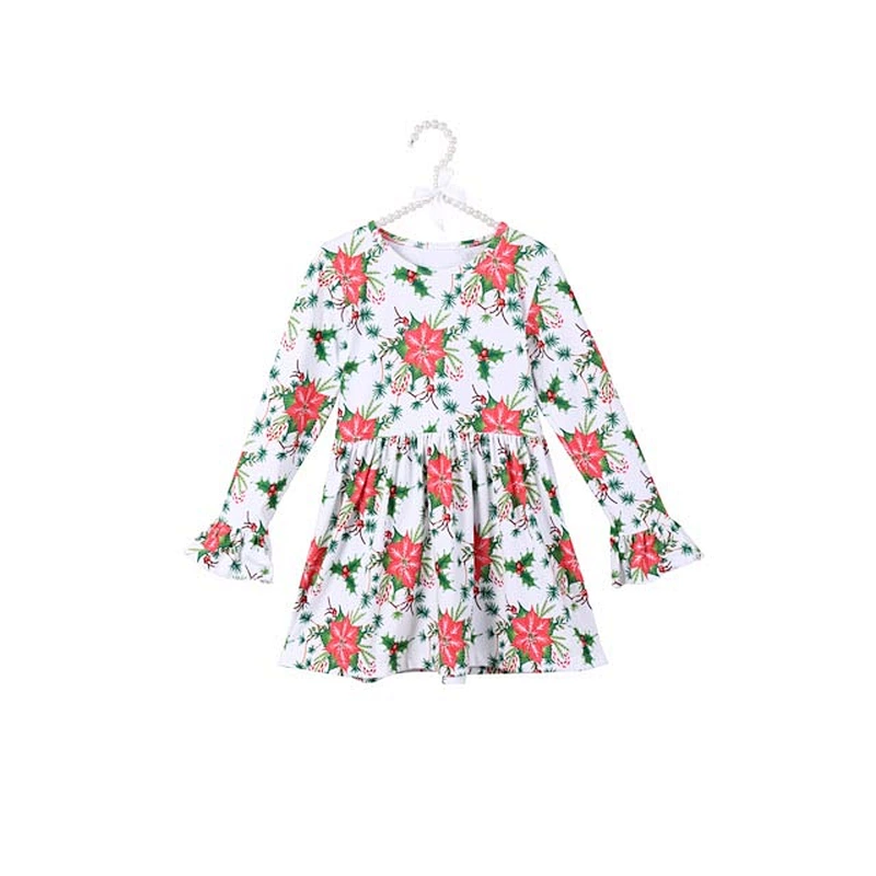 China wholesale baby girl clothing long sleeve maxi Christmas high quality dress