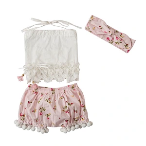 2018 Wholesale Summer Baby Girls Clothing Sets Kids Clothes Hot Sale Beach Style Children Clothing Set