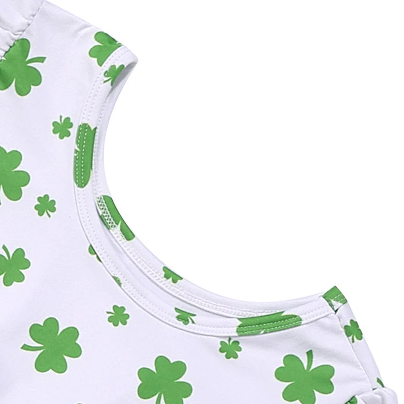 Popular wholesale short sleeve St.Patricks Day boutique girl dresses