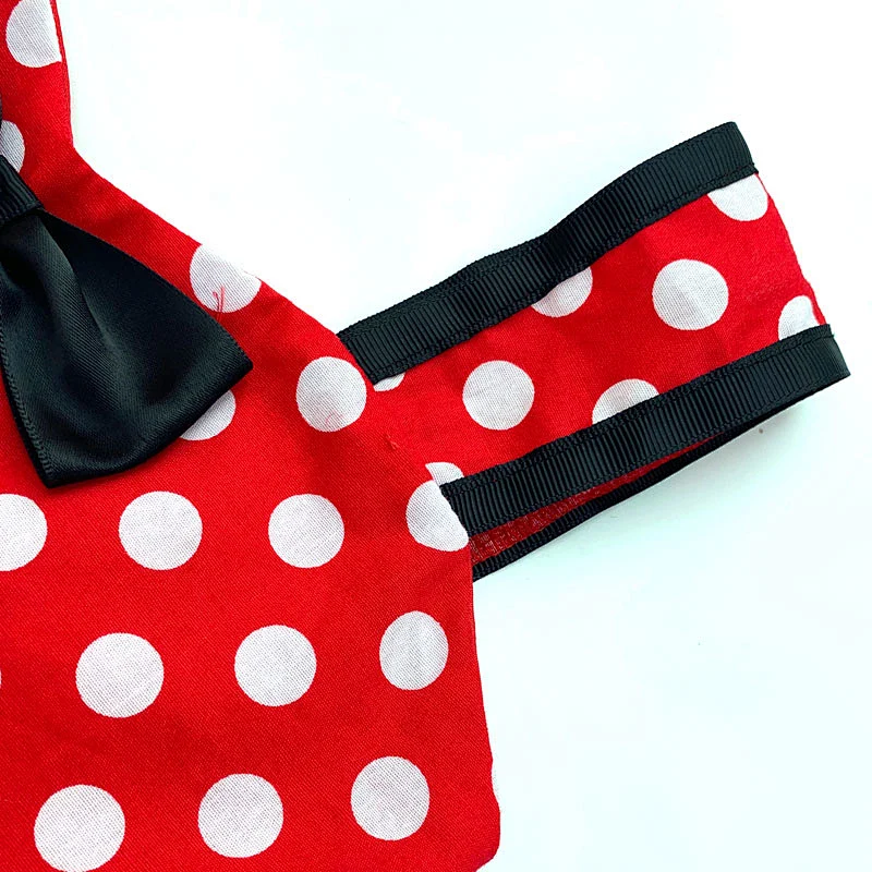 KAPU Red Polka Dot Cartoon Birthday Toddler Kids  Baby Girl Party Dress