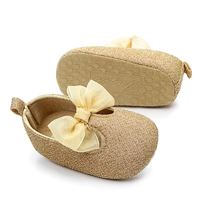 Newborn Baby Moccasin Prewaker Shoes Shiny Princess Toddler Shoes For Girl