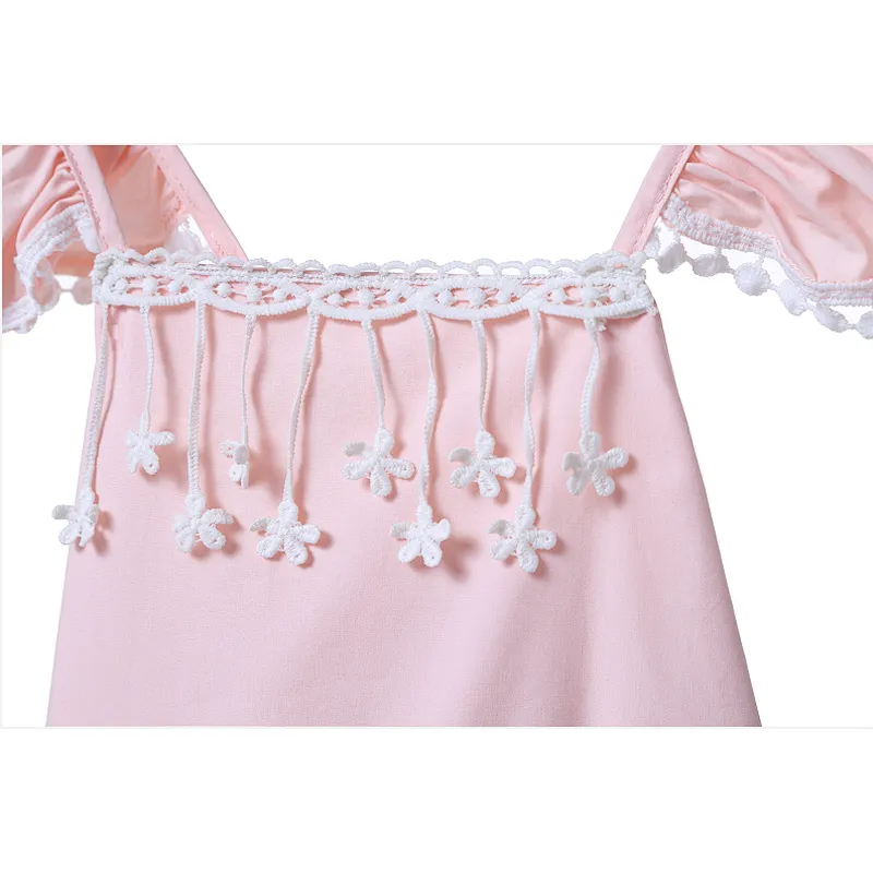 Wholesale short front long back flowers embroidered cotton clothes flower girl dress