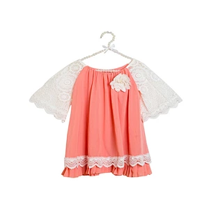 2018 Summer Cotton Beautiful Children Top Boutique Girls Party Dress Pearl Tunic Kids Baby Girl Dresses Wholesale