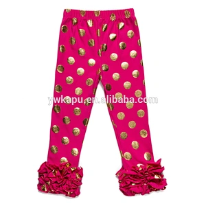 High Quality Baby Ruffle Pants Little Children Polka Dot Pants Christmas Cotton Pants 2018
