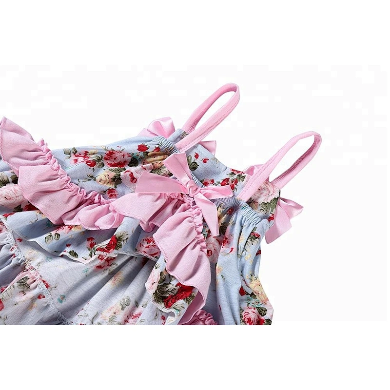 Fashion cotton floral printed outfits baby girl swing outfits made in China