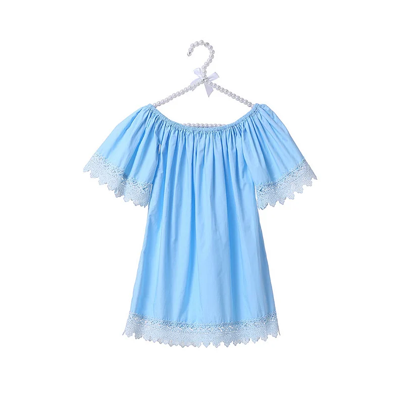 Hot sale summer model design children off shoulder baby girl fancy dress