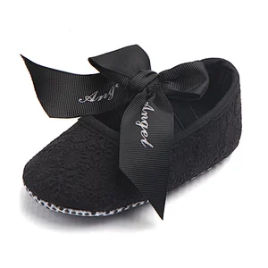 Wholesale Manufacture Newborn Cotton Baby Girl  Shoes Bow Princess Toddler Shoes