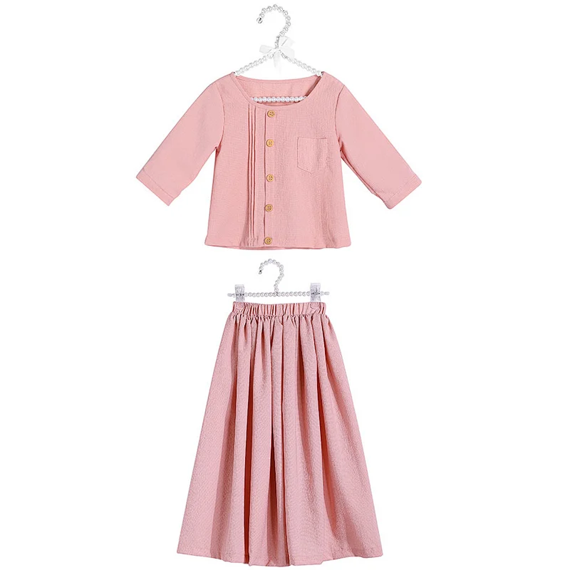 New arrival spring girl outfit girl skirts set two pieces girl clothes set