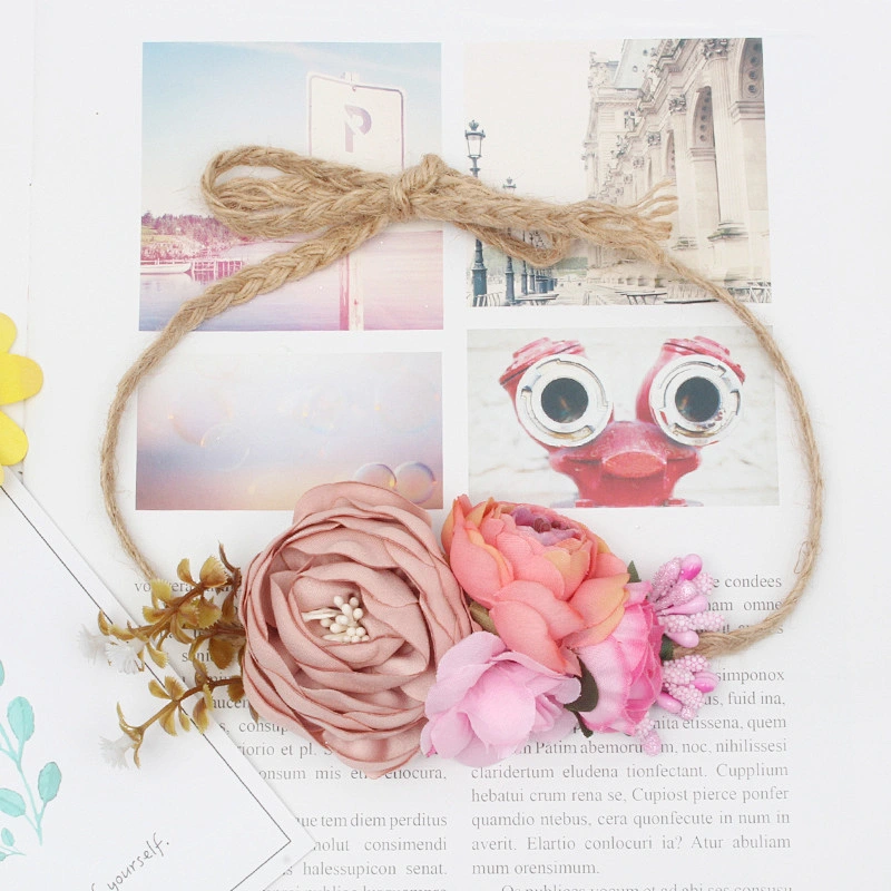 Wholesale  Children  Accessories Artificial Flower Twine Accessories For Baby Girls