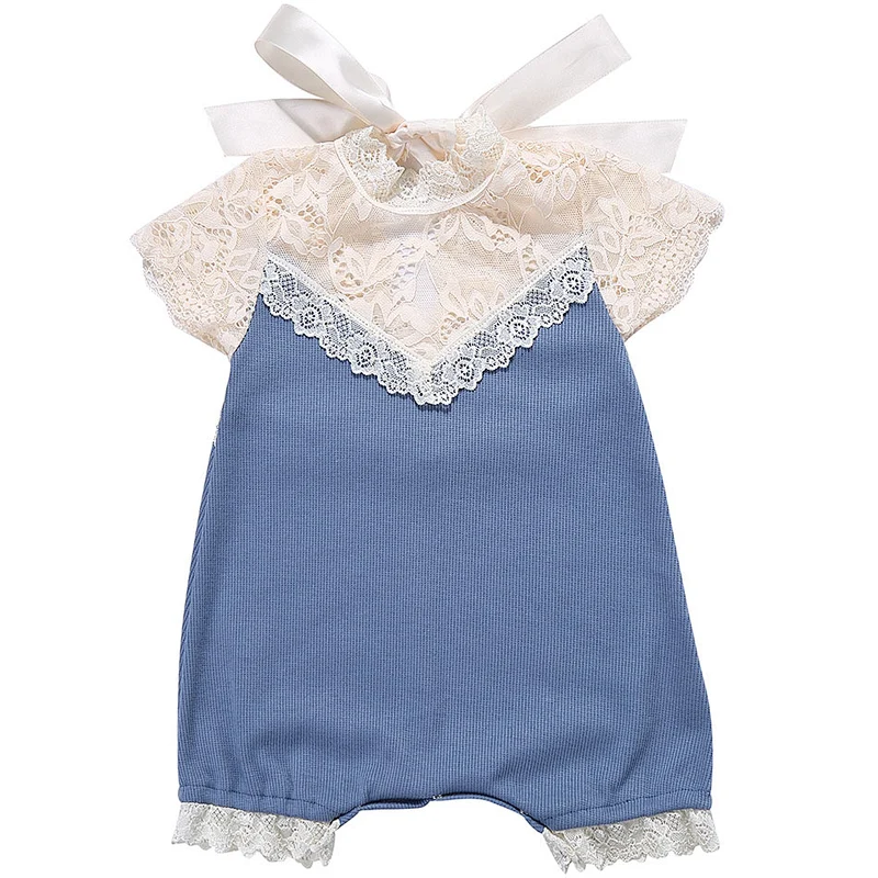 2018 wholesale baby bodysuit newborn baby clothes lace romper