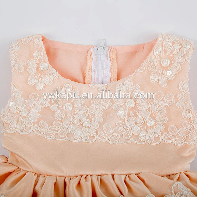 Latest Fancy Kids sleeveless Princess lace flower Wedding Baby Girl Party Dress