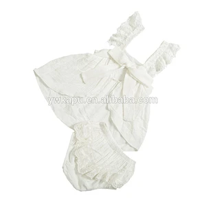 Boutique Newborn Girls Cotton Clothes Infant Toddler Babies Swing Top 2 pieces Sets with Ruffled Bloomers