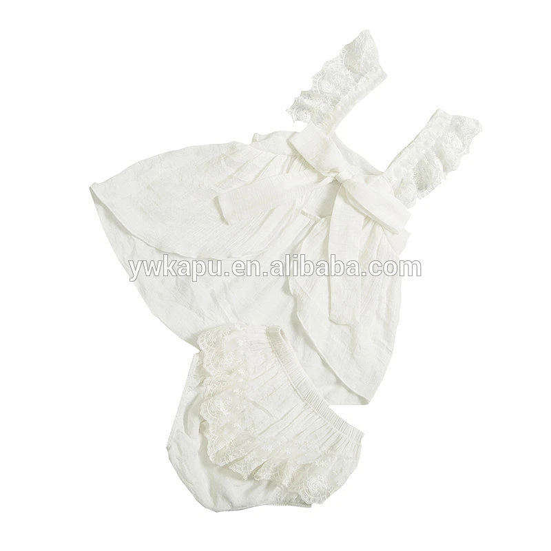 Boutique Newborn Girls Cotton Clothes Infant Toddler Babies Swing Top 2 pieces Sets with Ruffled Bloomers