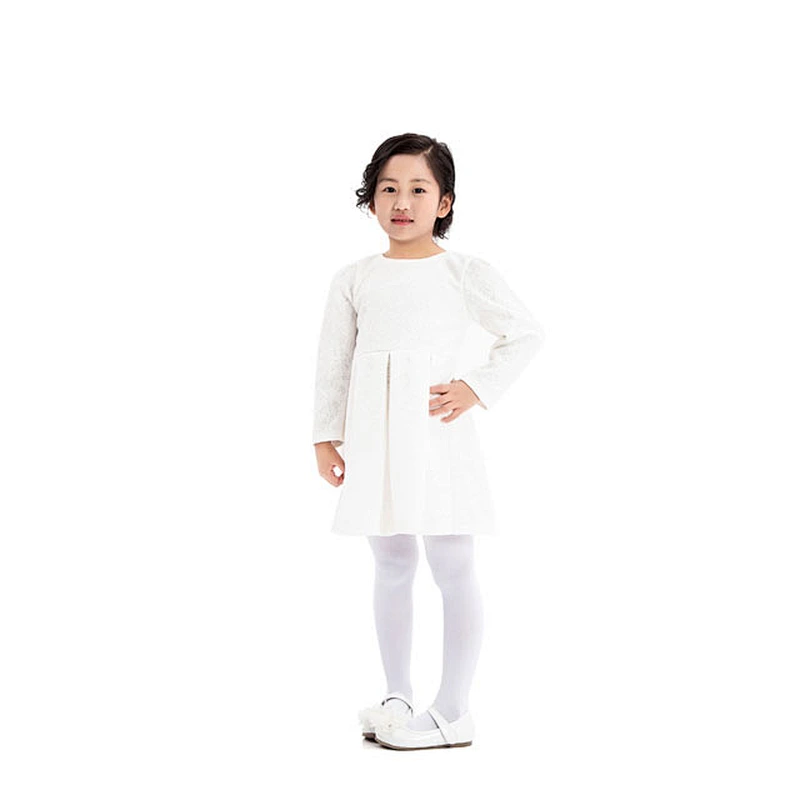 Baby Girls Lace Long Sleeve Dresses  Wedding Children  Fashion Spring Autumn White Clothes Dress