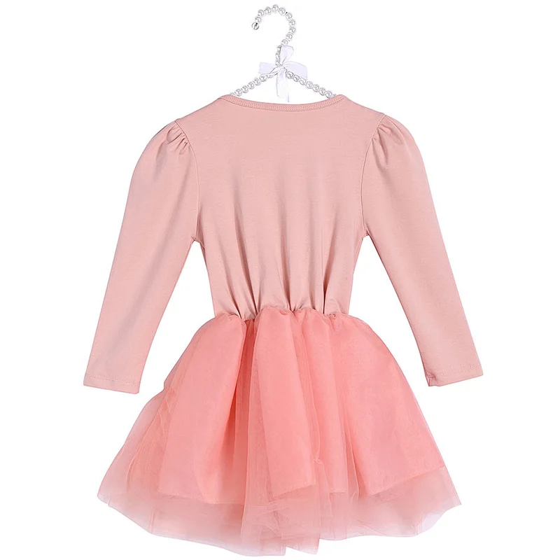 New designs spring long sleeve baby girls dress