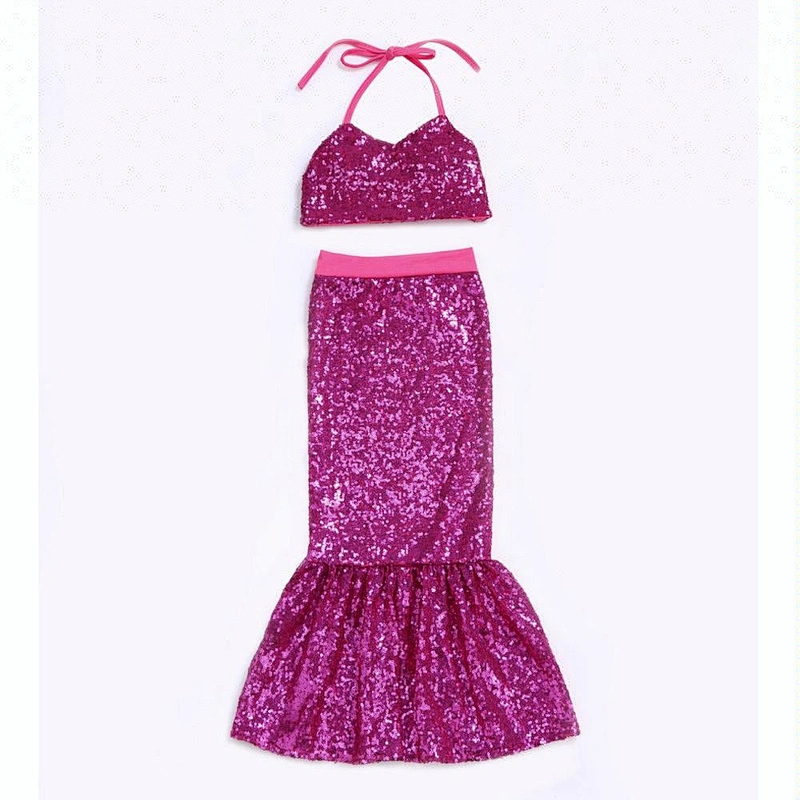 Newest Design Baby Sequin Top With Mermaid Dress Set Kids Sequin Outfits