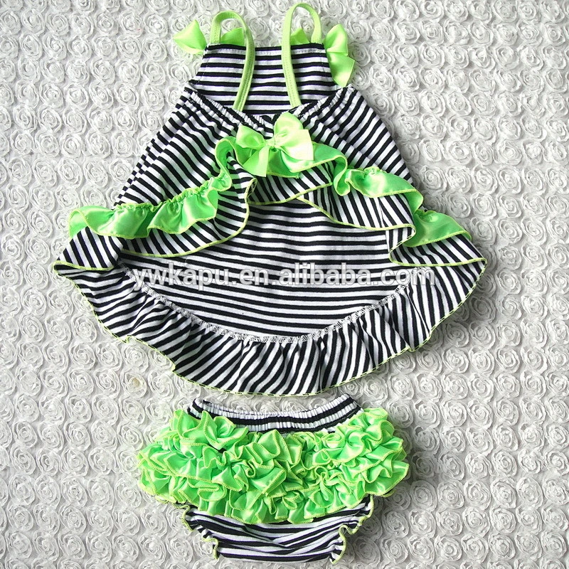 2016 hot sale summer baby girl cotton swing top&bloomer set