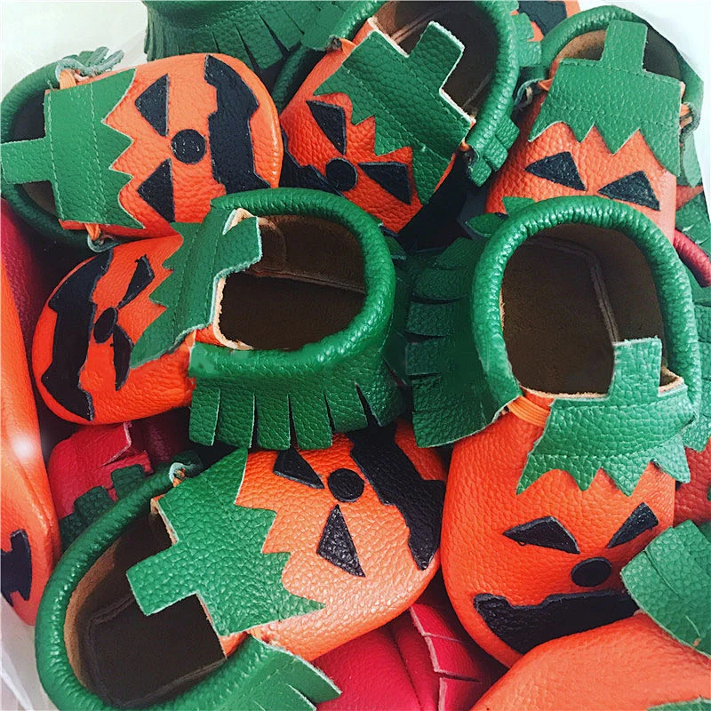 2019 Factory Direct Boutique Fancy Baby Girls Shoes  Halloween Pumpkin Toddler Shoes