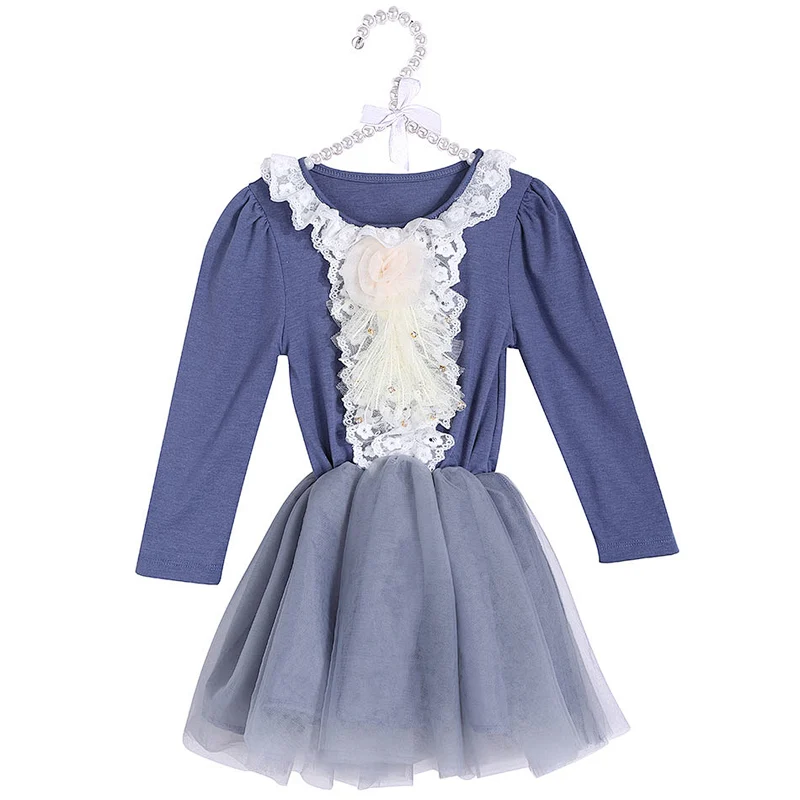 Cute baby 1st birthday dress long sleeve girls tulle dress