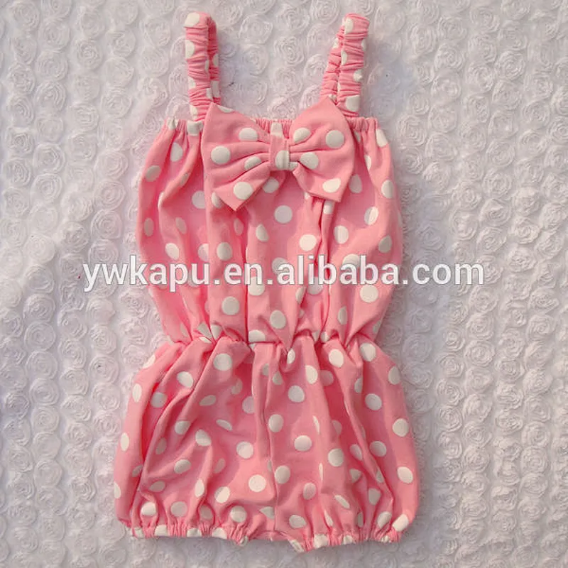 2018 Solid color casual jumpsuit cotton baby tunic jumpsuit summer bubble romper with bow
