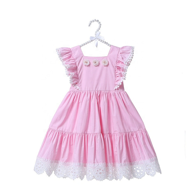Infant and Toddler Girls Cute Sleeveless Dress with Pleated Flounces Design