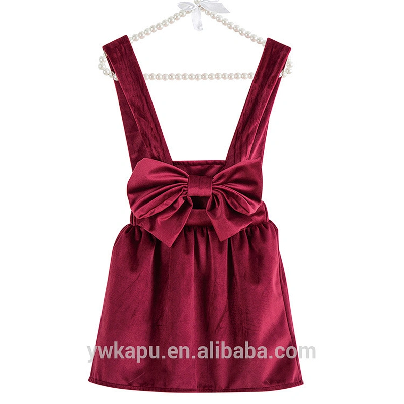 Girl's Pure Cashmere Like Bell Knitted Soft Strap Dress For Children