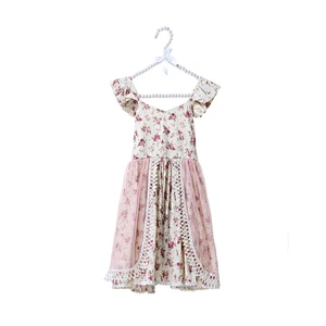 Factory Price Summer Children Clothing Rainbow Flower Baby Girl Summer Dress