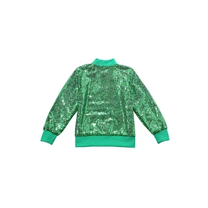 2018 Fall Children Girls Modern Green Sequin Jacket Coats