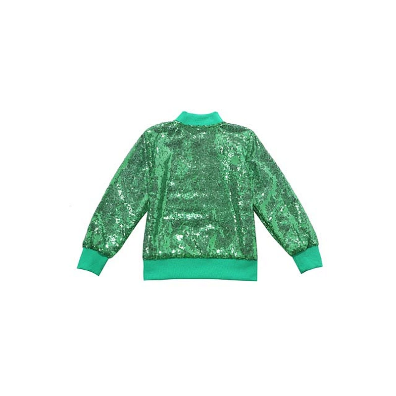 2018 Fall Children Girls Modern Green Sequin Jacket Coats