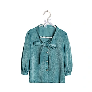 Best Discount Cute Long Sleeve Children's Girls Cotton Bow Knot Girls Long Top