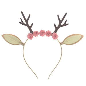 Party Flower Decoration  Animal Headband Custom Christmas Cat Ears Deer Antler Headband