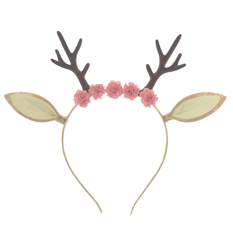Party Flower Decoration  Animal Headband Custom Christmas Cat Ears Deer Antler Headband