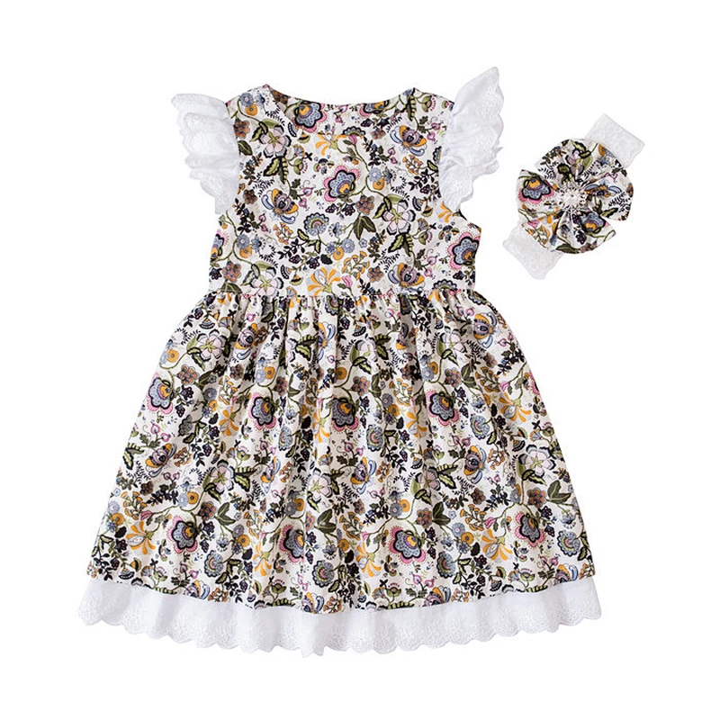 2018 Girls Lace Party Dresses Kids Girls Embroidered Floral Dress Baby Girl Princess Clothes