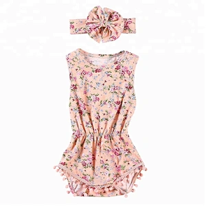 Wholesale children and kids boutique clothing floral baby onesie cotton newborn baby clothes