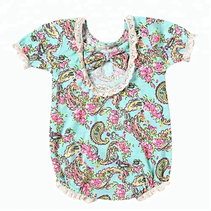 Newborn Kids Clothing Short Sleeve Romper Cotton Floral Printed Infant Baby Girl Bodysuits