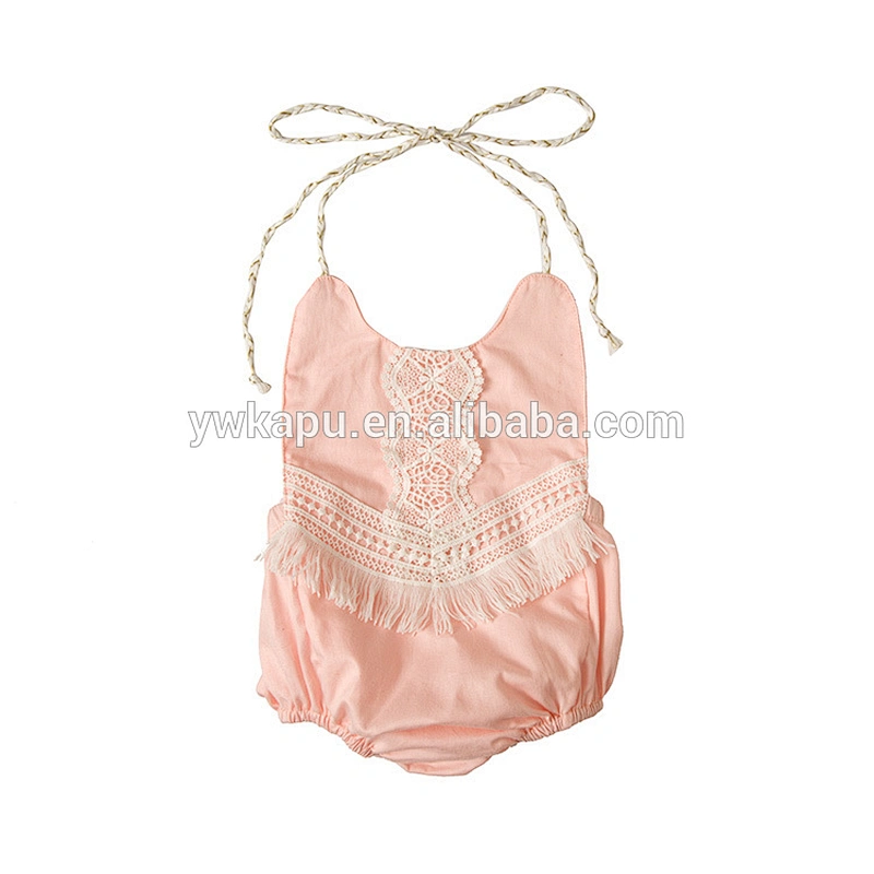 Wholesale Boutique Baby Girls Floral Lace Pretty Kids Summer Backless Rompers