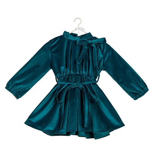 Custom Baby Girls Ruffle Long Sleeve T Shirt In Bulk Velvet Fashion TOP