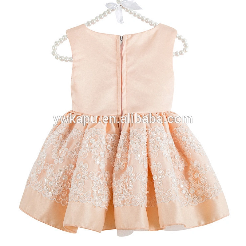 Latest Fancy Kids sleeveless Princess lace flower Wedding Baby Girl Party Dress