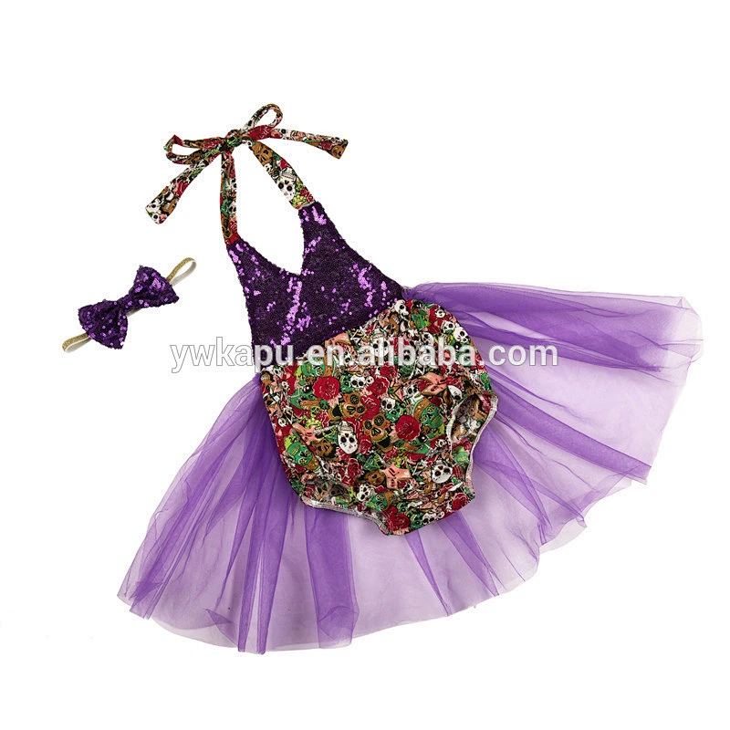 New arrival boutique toddler gold sequin romper sweet flower baby girl tutu romper