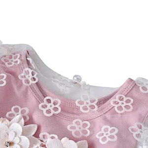 Fashion short sleeve infant baby girl platsuit romper kids clothing