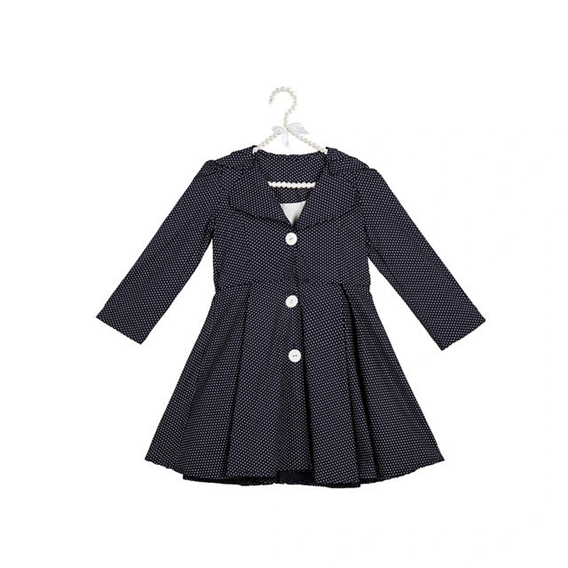 Wholesale Cheap Fashion Pink With White Dots Pleated Winter Clothes Winter Coats Kids