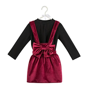 High Quality Children Boutique Clothing Bow Knot Suspender Cute Skirt  Newborn Baby Clothing Sets