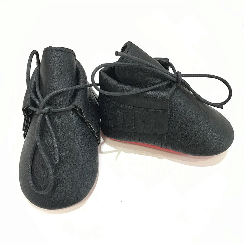 Wholesale Hot Sale Casual  Soft Sole Leather Baby Shoes White  Lace-up Tassel Toddler Shoes For Girl