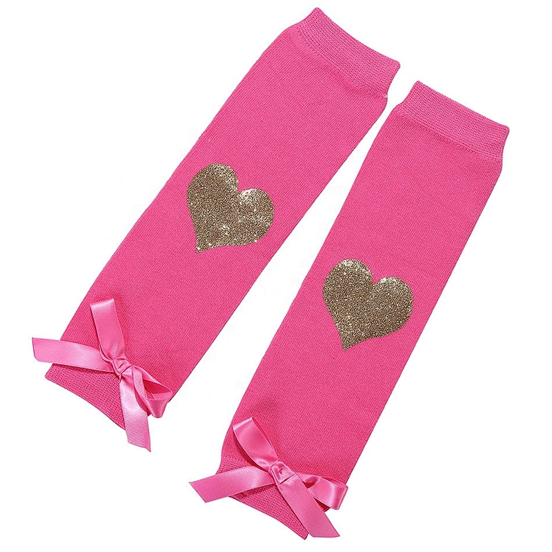 Simple and Elegant Design Heart Print Baby Girls Leg Warmers
